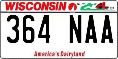 WI license plate 364NAA