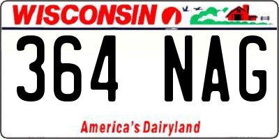 WI license plate 364NAG