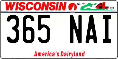 WI license plate 365NAI