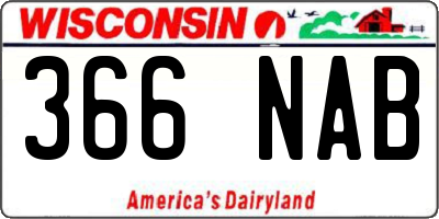 WI license plate 366NAB