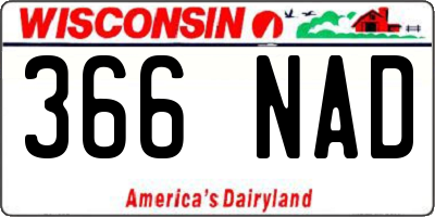 WI license plate 366NAD