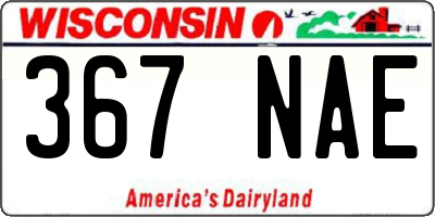 WI license plate 367NAE