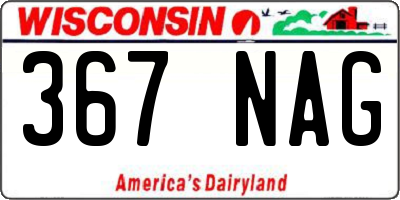 WI license plate 367NAG