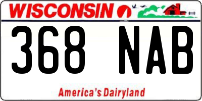 WI license plate 368NAB
