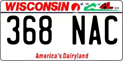 WI license plate 368NAC