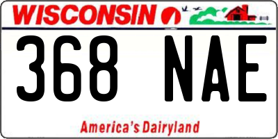 WI license plate 368NAE