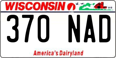 WI license plate 370NAD