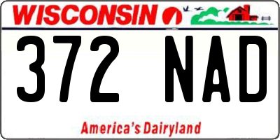 WI license plate 372NAD