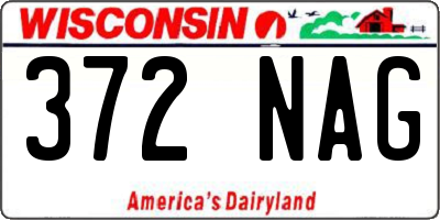WI license plate 372NAG