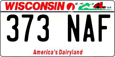 WI license plate 373NAF
