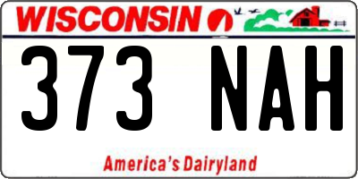 WI license plate 373NAH
