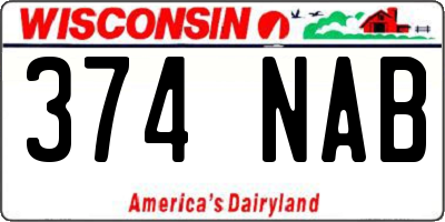 WI license plate 374NAB