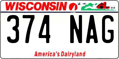 WI license plate 374NAG