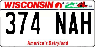 WI license plate 374NAH