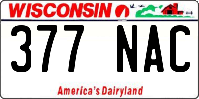WI license plate 377NAC