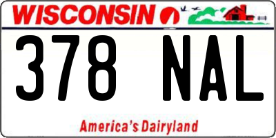 WI license plate 378NAL