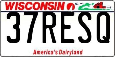WI license plate 37RESQ