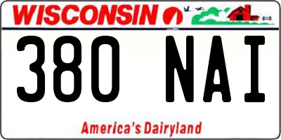 WI license plate 380NAI