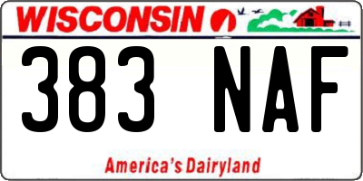 WI license plate 383NAF