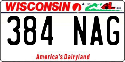 WI license plate 384NAG