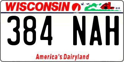 WI license plate 384NAH