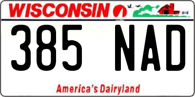 WI license plate 385NAD