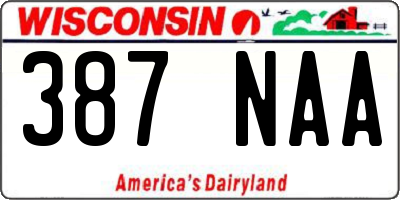 WI license plate 387NAA