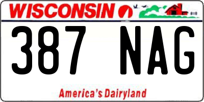 WI license plate 387NAG