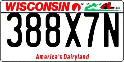 WI license plate 388X7N