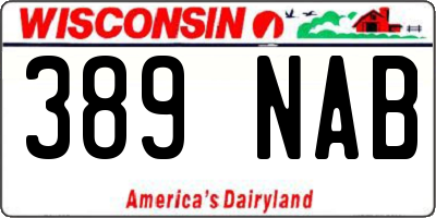WI license plate 389NAB