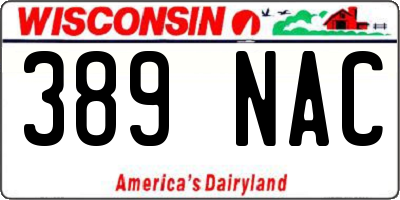 WI license plate 389NAC