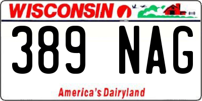 WI license plate 389NAG
