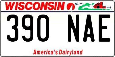 WI license plate 390NAE
