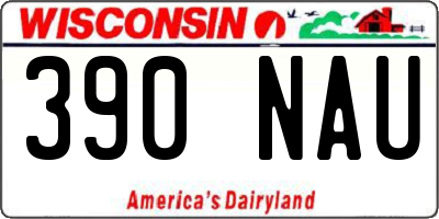 WI license plate 390NAU