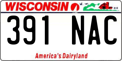 WI license plate 391NAC