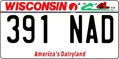 WI license plate 391NAD