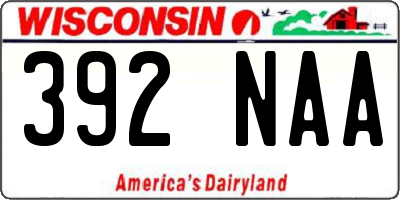 WI license plate 392NAA