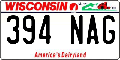 WI license plate 394NAG