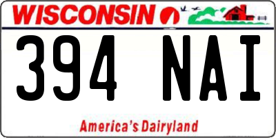 WI license plate 394NAI