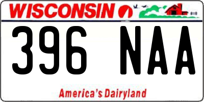 WI license plate 396NAA