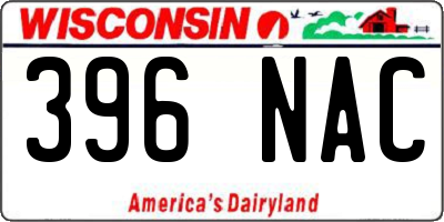 WI license plate 396NAC