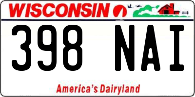 WI license plate 398NAI