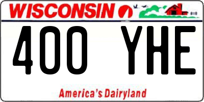 WI license plate 400YHE