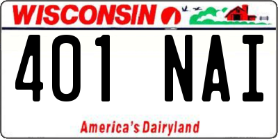 WI license plate 401NAI