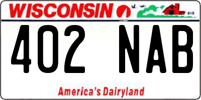 WI license plate 402NAB