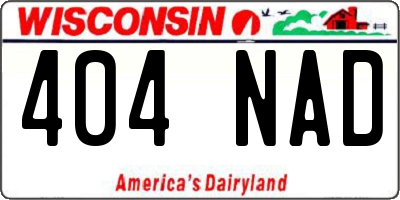 WI license plate 404NAD