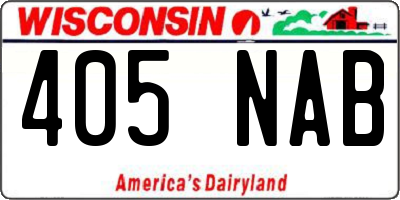 WI license plate 405NAB