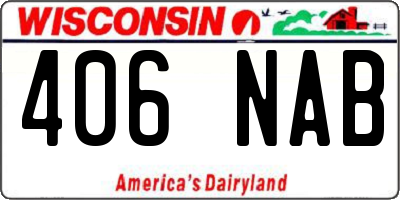 WI license plate 406NAB