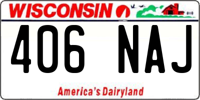 WI license plate 406NAJ