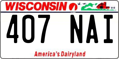 WI license plate 407NAI